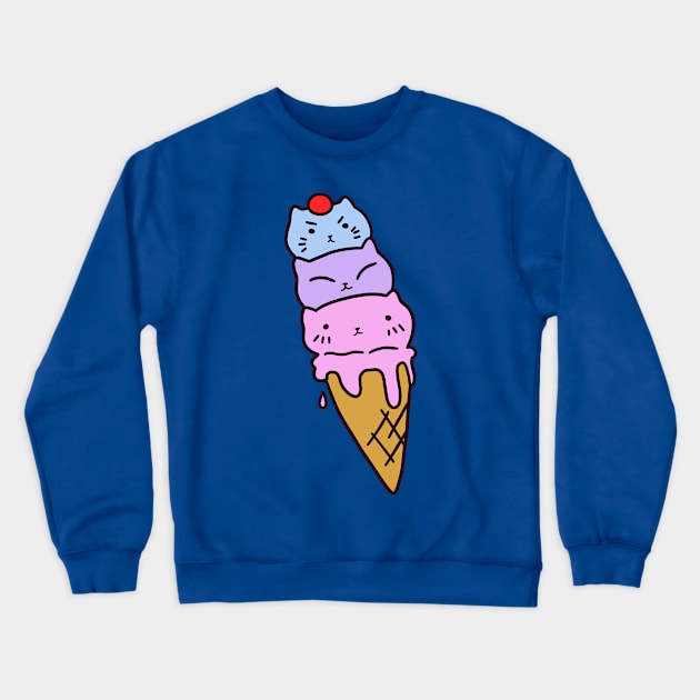 Icecream Cone Cats Crewneck Sweatshirt by saradaboru